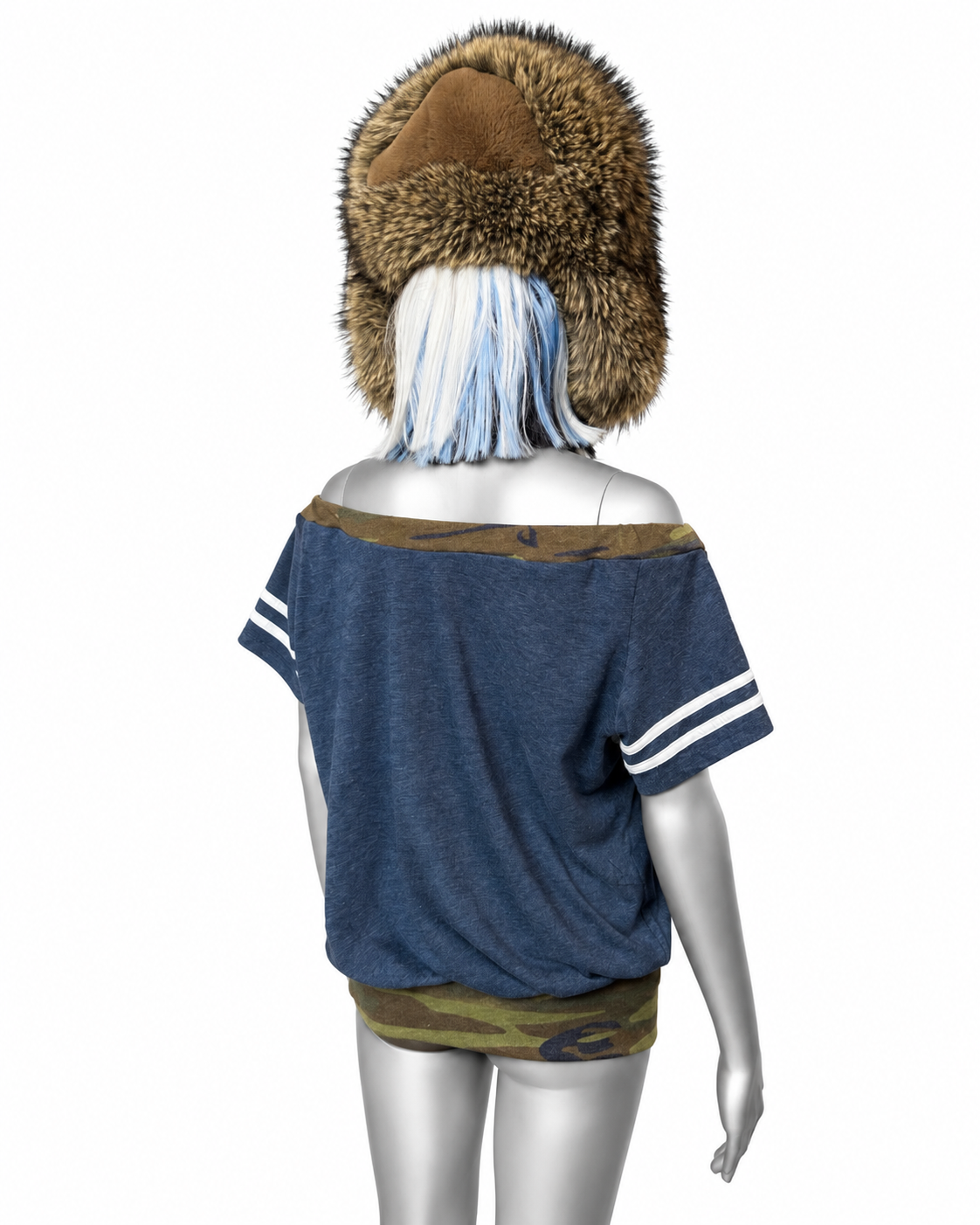UPCYCLED BEARS OFF-SHOULDER TEE (L)