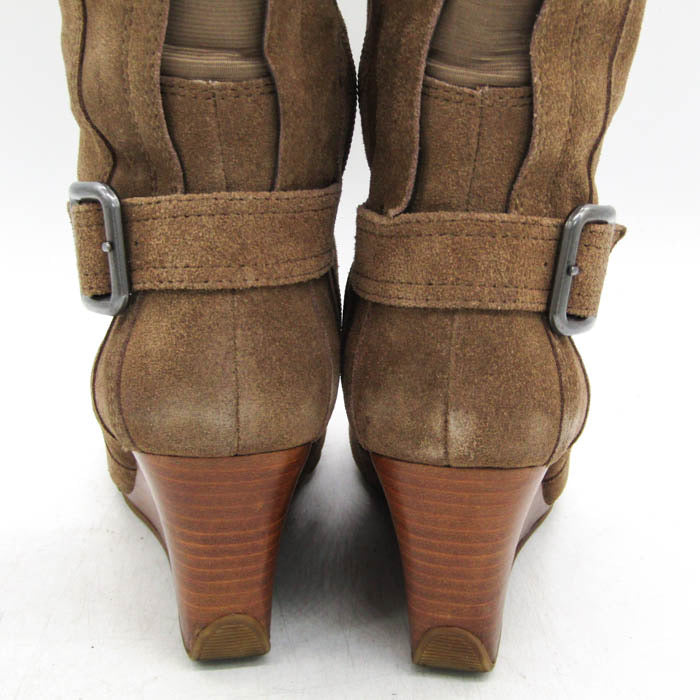 Tan Suede Wedge Boots