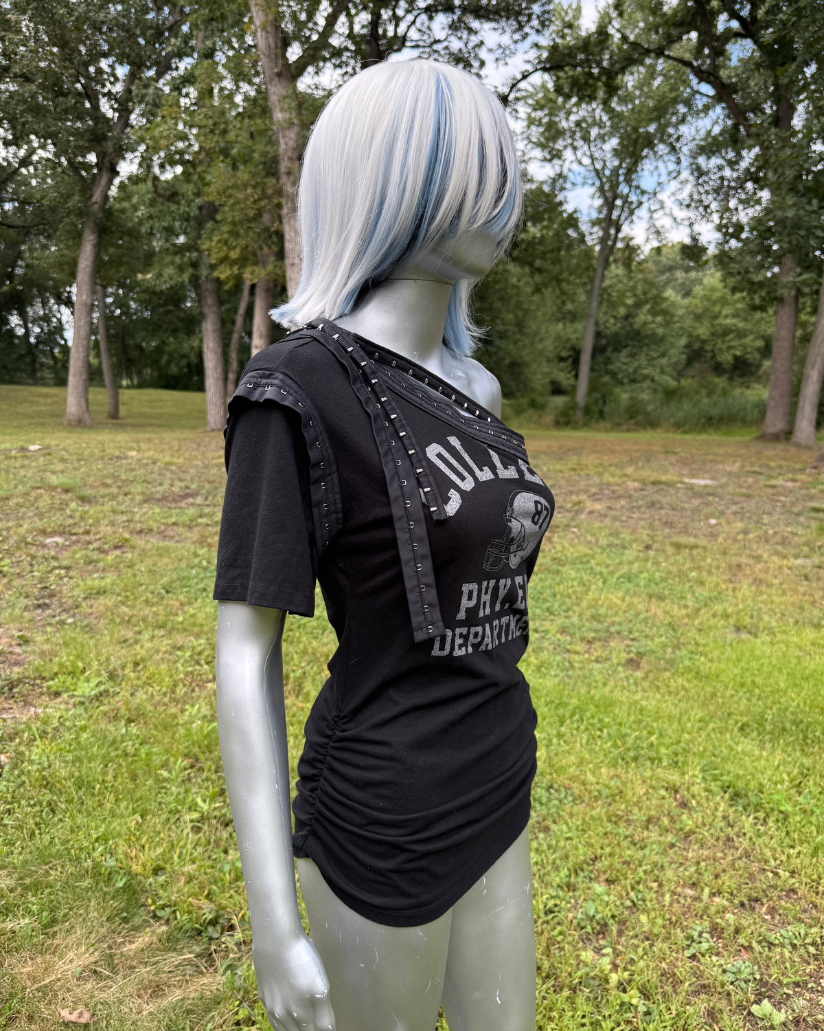 1-of-1 Upcycled College Football Top (S)