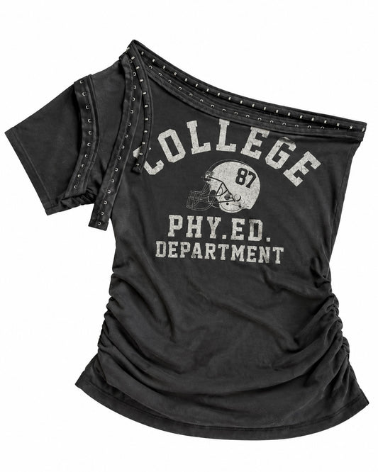 1-of-1 Upcycled College Football Top (S)
