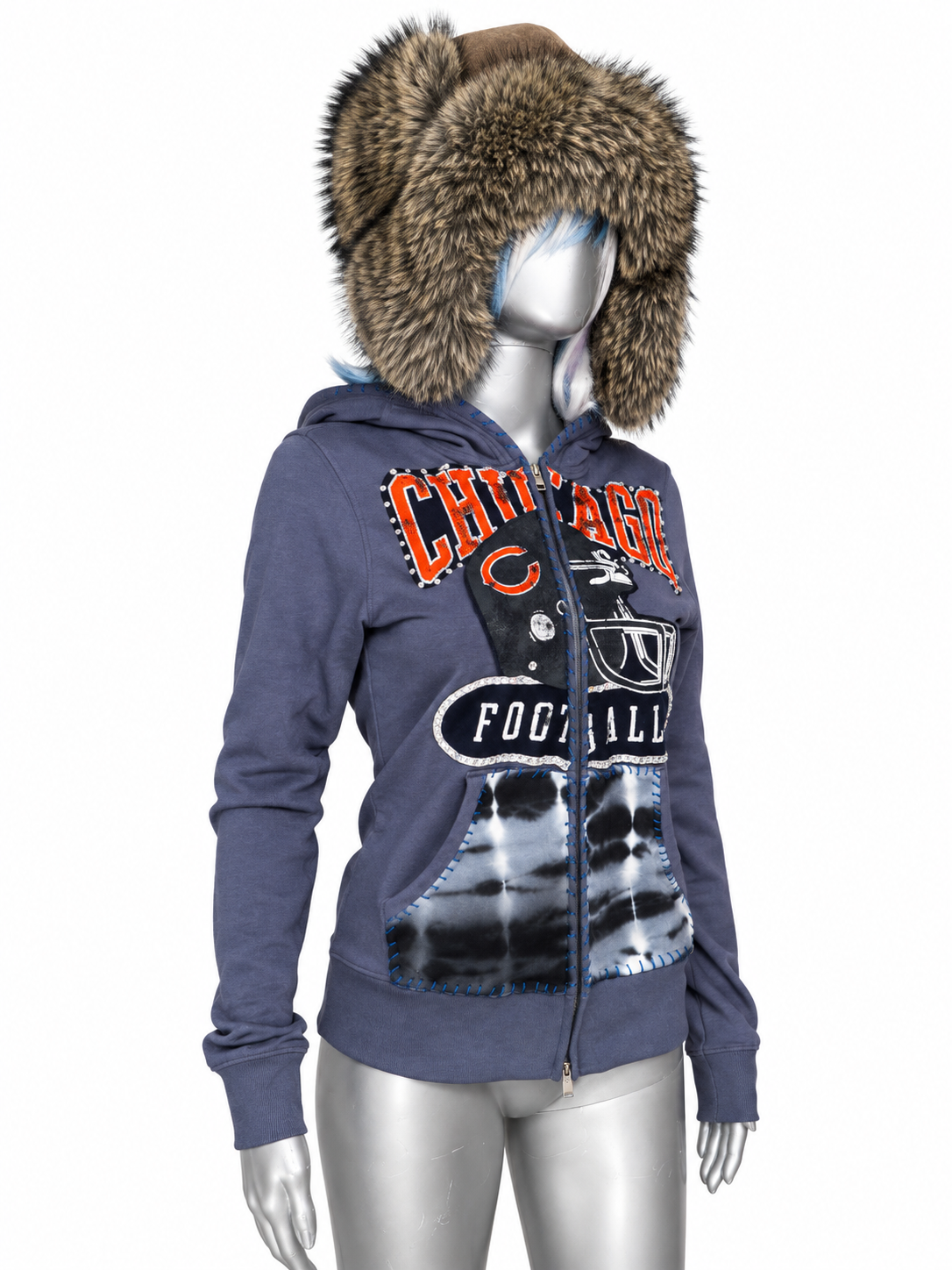 UPCYCLED HOODIE RHINESTONE (M)