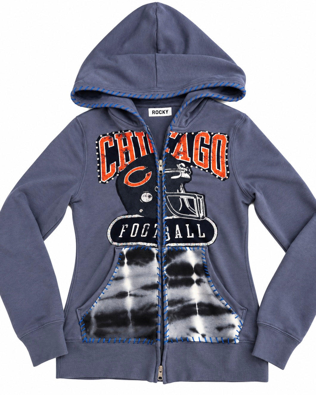 UPCYCLED HOODIE RHINESTONE (M)