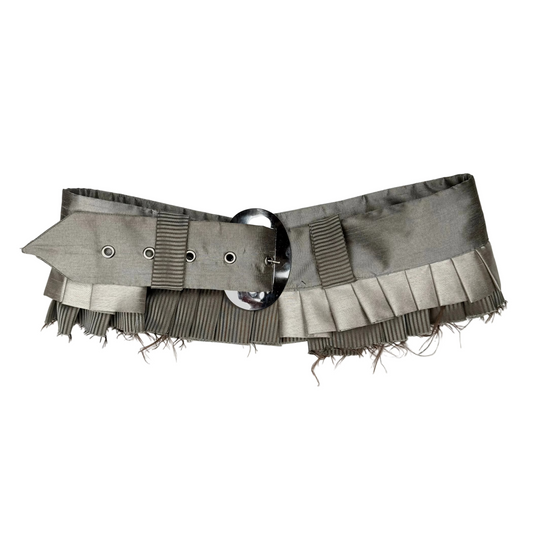 Platinum Pleated Belt  (Made to Order)