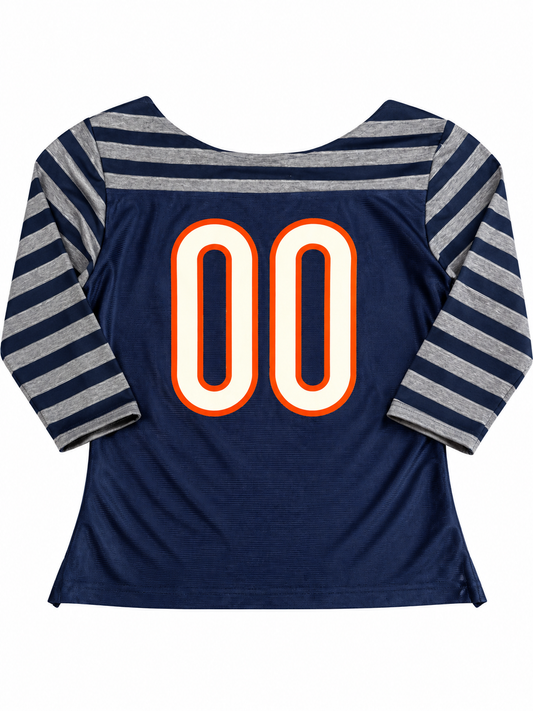 1-of1 DOUBLE ZERO STRIPED BOAT NECK TOP (M)